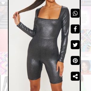 Black shimmer unitard